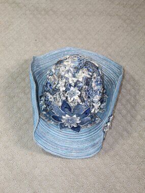 Whittall & Shon Adjustable Blue Silver Bling Cowboy Hat